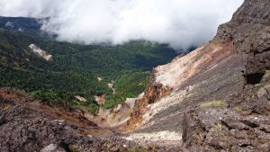 硫黄岳の爆裂火口